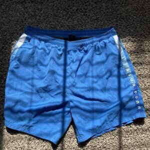 Men's HUGO BOSS Sea Blue Swim Trunks Swimsuit Logo Size XL Fishing outdoor
